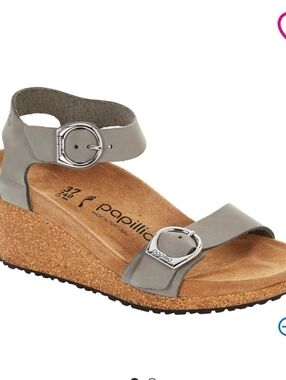 Birkenstock Papillio Soley Wedge Sandal in Light Gray 36